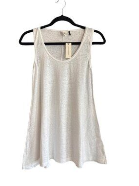 Akemi + Kin Anthropologie White Linen Cotton Tank Top S NWT Small Coastal Boho